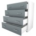 Comoda Torino alb / gri